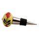 Red Flower Ceramic Wine Stopper (Pack Of One Piece)